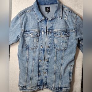 Art Class Distressed Denim Jacket Cotton Trucker Medium Wash